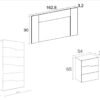 DORMITORIO LUCE CANNES 3 CAJONES MEDIDAS