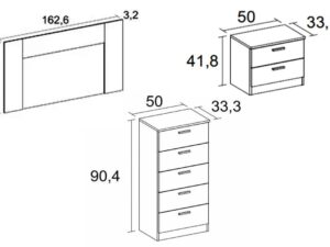 DORMITORIO LUCE COUPLE 2 CAJONES