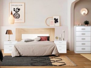 DORMITORIO MATRIMONIO LUCE COUPLE 3 CAJONES BLANCO