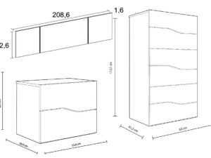 DORMITORIO REMIS CANNES BLANCO SAHARA MEDIDAS