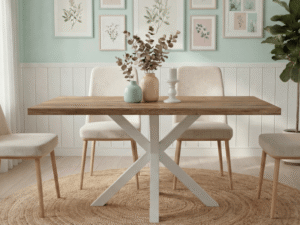 [HT297 TB] MESA STACY TAPA ROBLE RECTANGULAR BLANCO 1400x800x750mm (2)