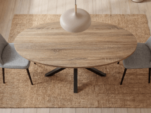 MESA STACY ROBLE OVAL NEGRA TAPA MELAMINA 1400x800x750mm (3)