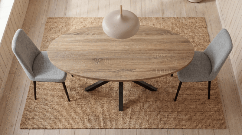 MESA STACY ROBLE OVAL NEGRA TAPA MELAMINA 1400x800x750mm (3)