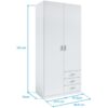 armario roma blanco 2 puertas 3 cajones 216x100x53 cm (4)