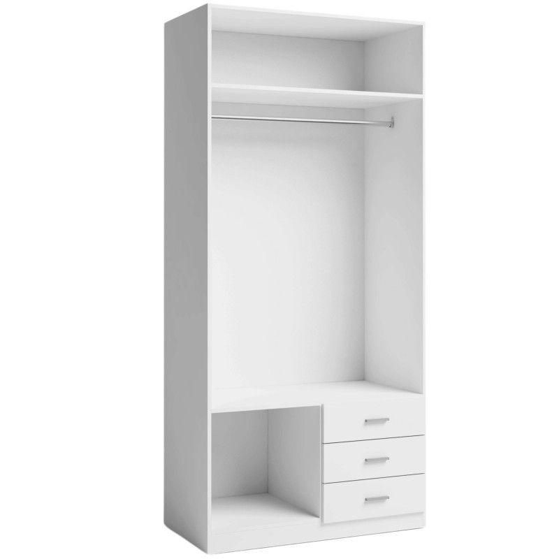 armario roma blanco 2 puertas 3 cajones 216x100x53 cm (5)