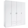 armario roma blanco 4 puertas 2 cajones 216x200x53 cm