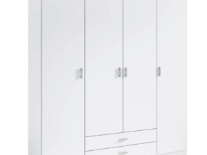 armario roma blanco 4 puertas 2 cajones 216x200x53 cm