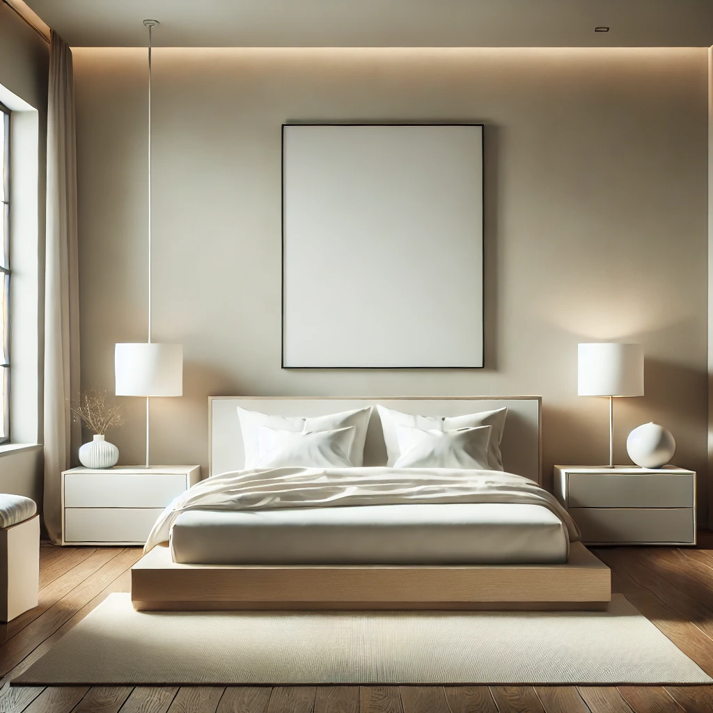 habitación de matrimonio minimalista
