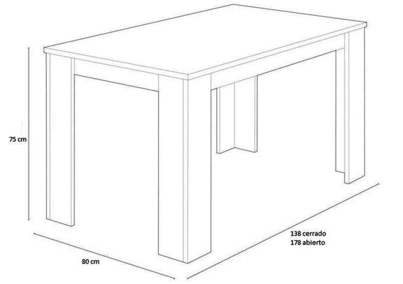 mesa mira extensible medidas