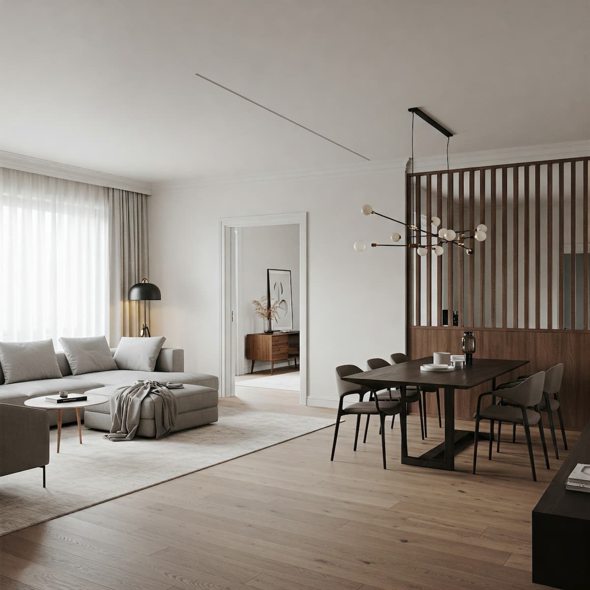 salón rectangular dos ambientes
