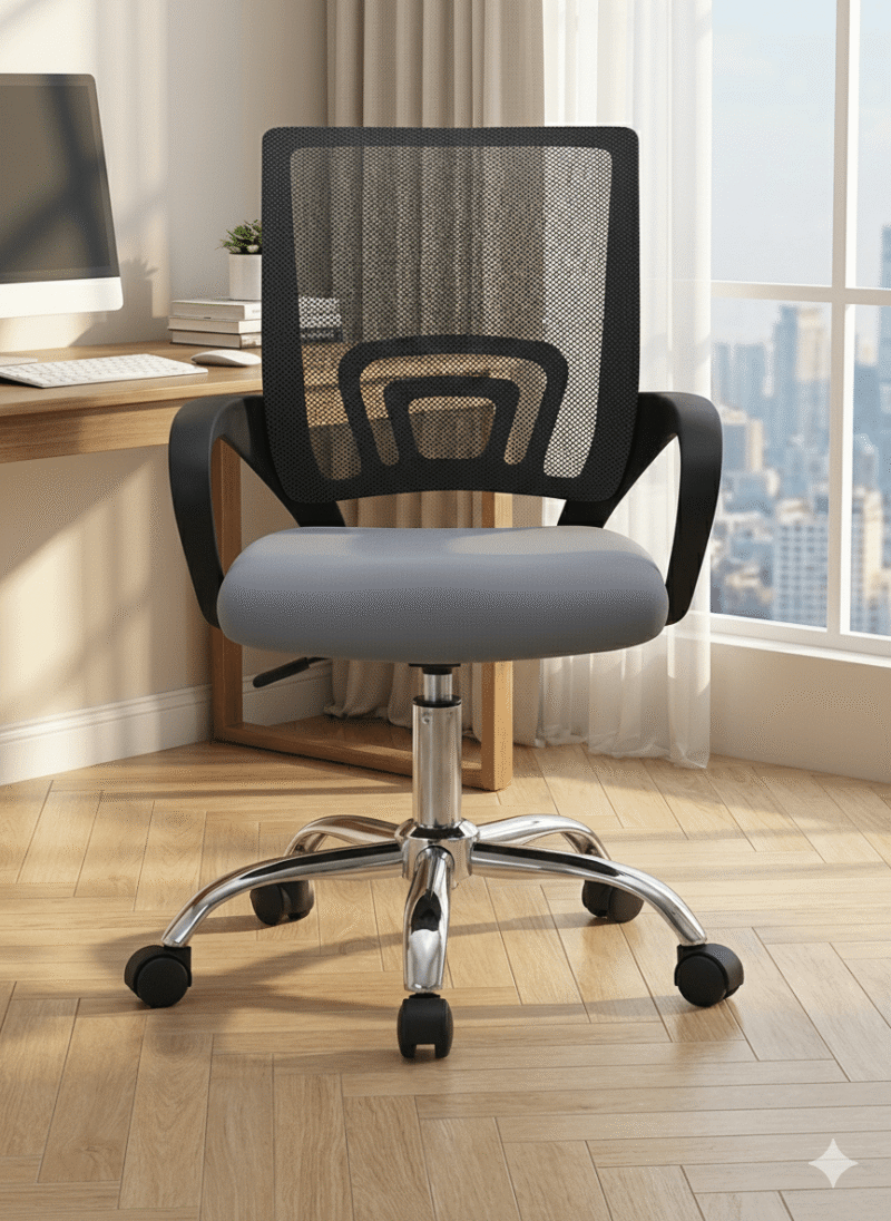 silla gris negro