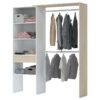 vestidor 2 barras 1 cajon color roble y blanco 187x158x40cm (1)