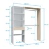 vestidor 2 barras 1 cajon color roble y blanco 187x158x40cm (3)